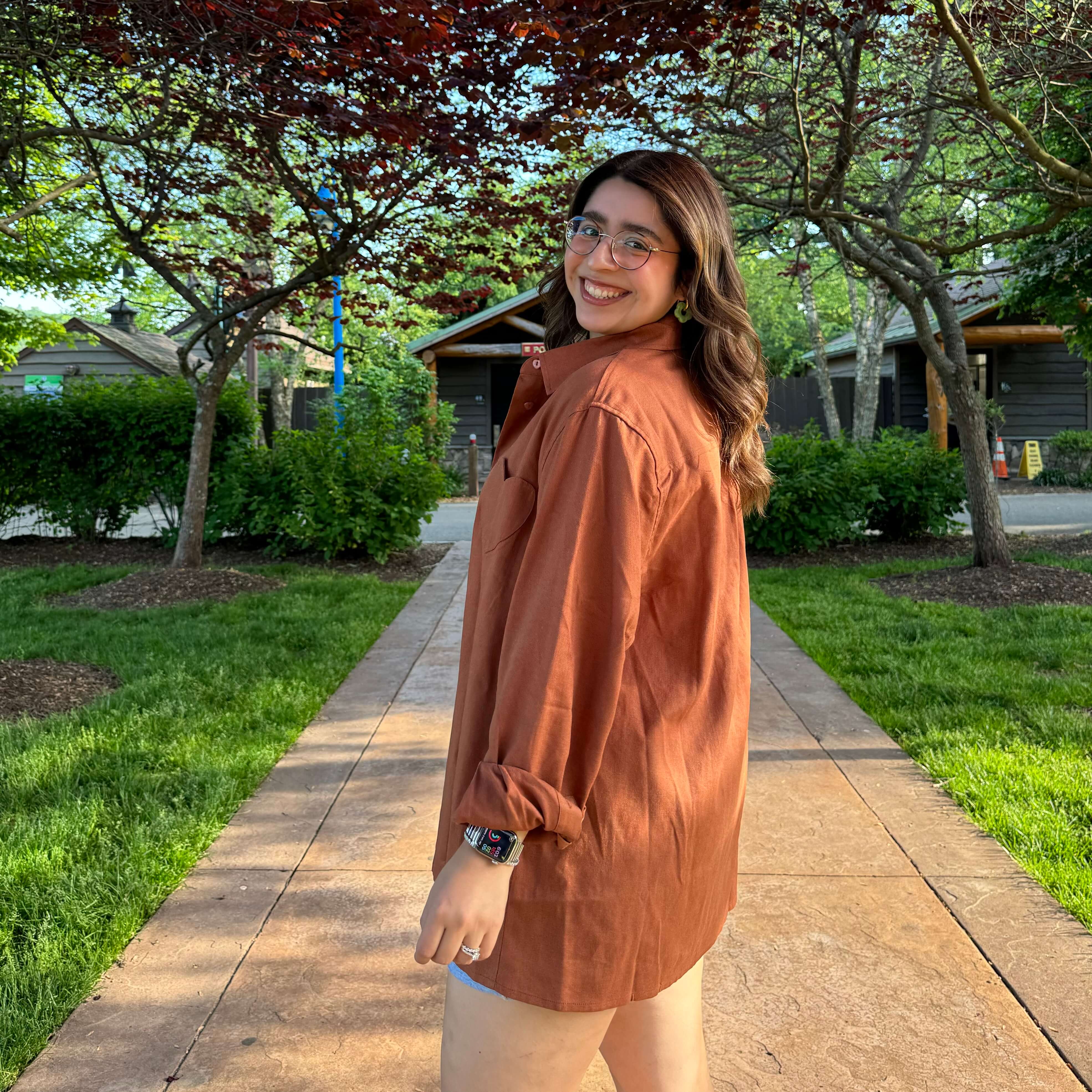 Linen Long-Sleeve Button-Up - Acorn *Clearance Sale*