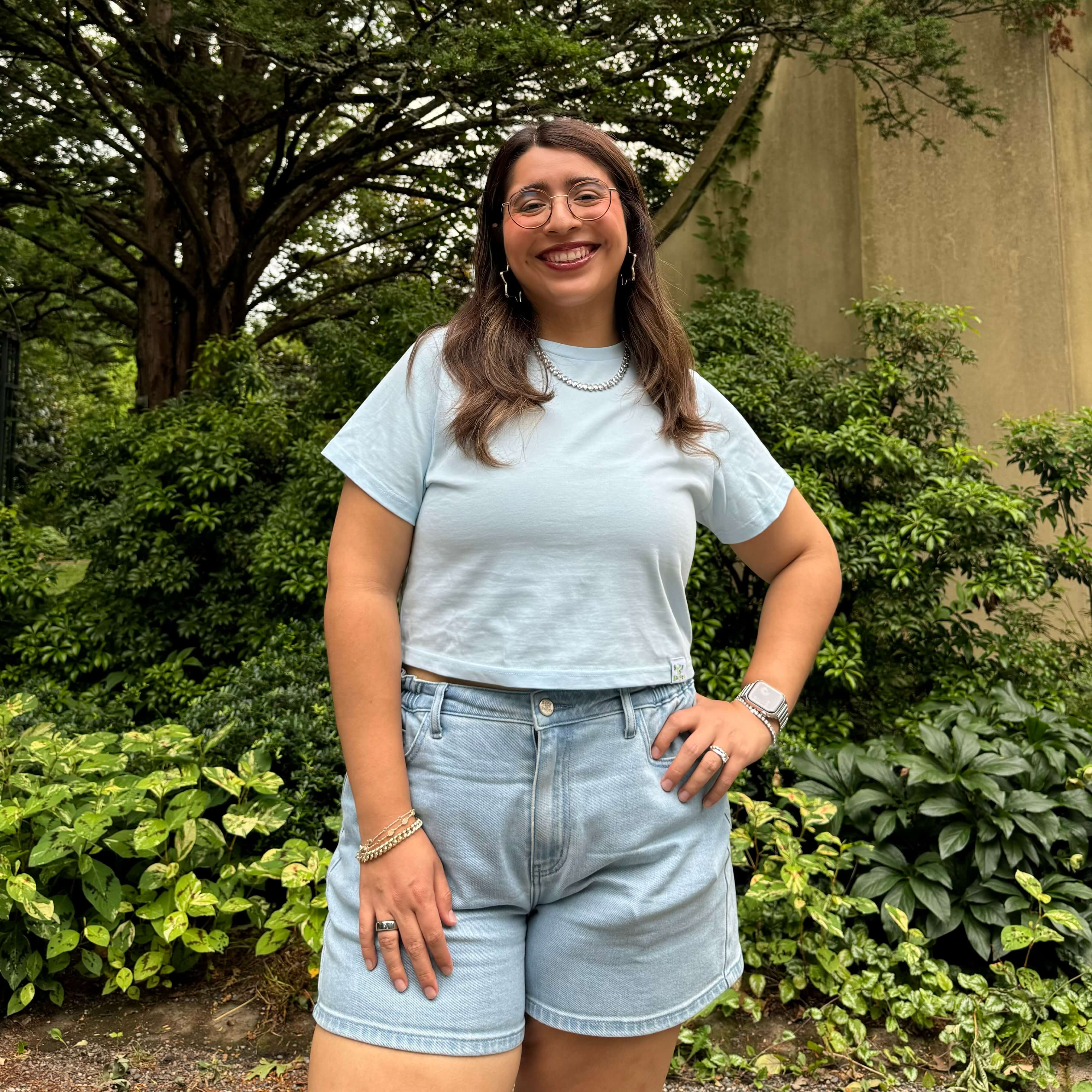 Cropped Tee - Sky