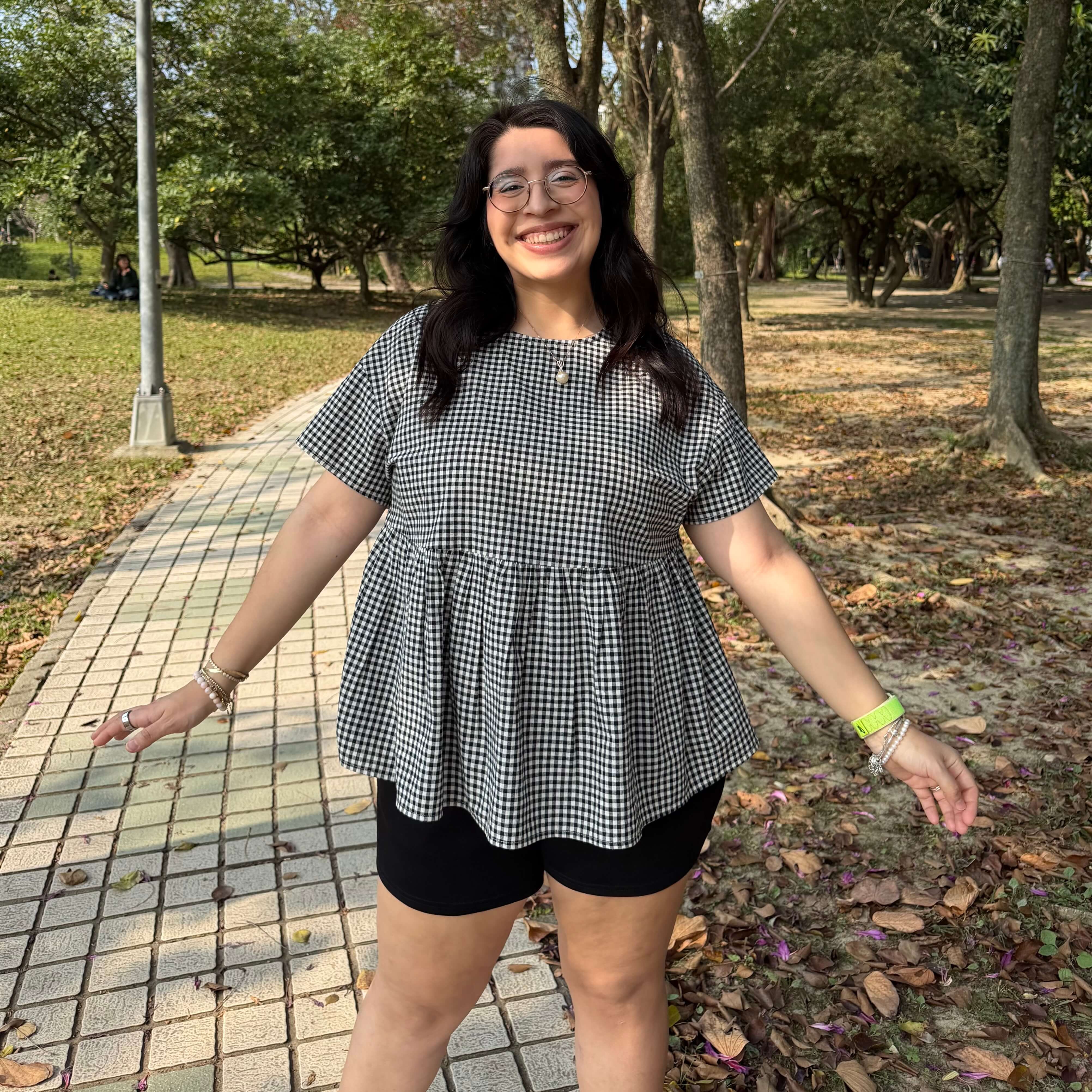 Picnic Top - Black Gingham
