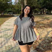 Picnic Top - Black Gingham