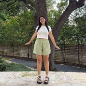 Summer Gingham Shorts - Matcha