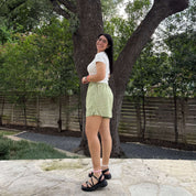 Summer Gingham Shorts - Matcha