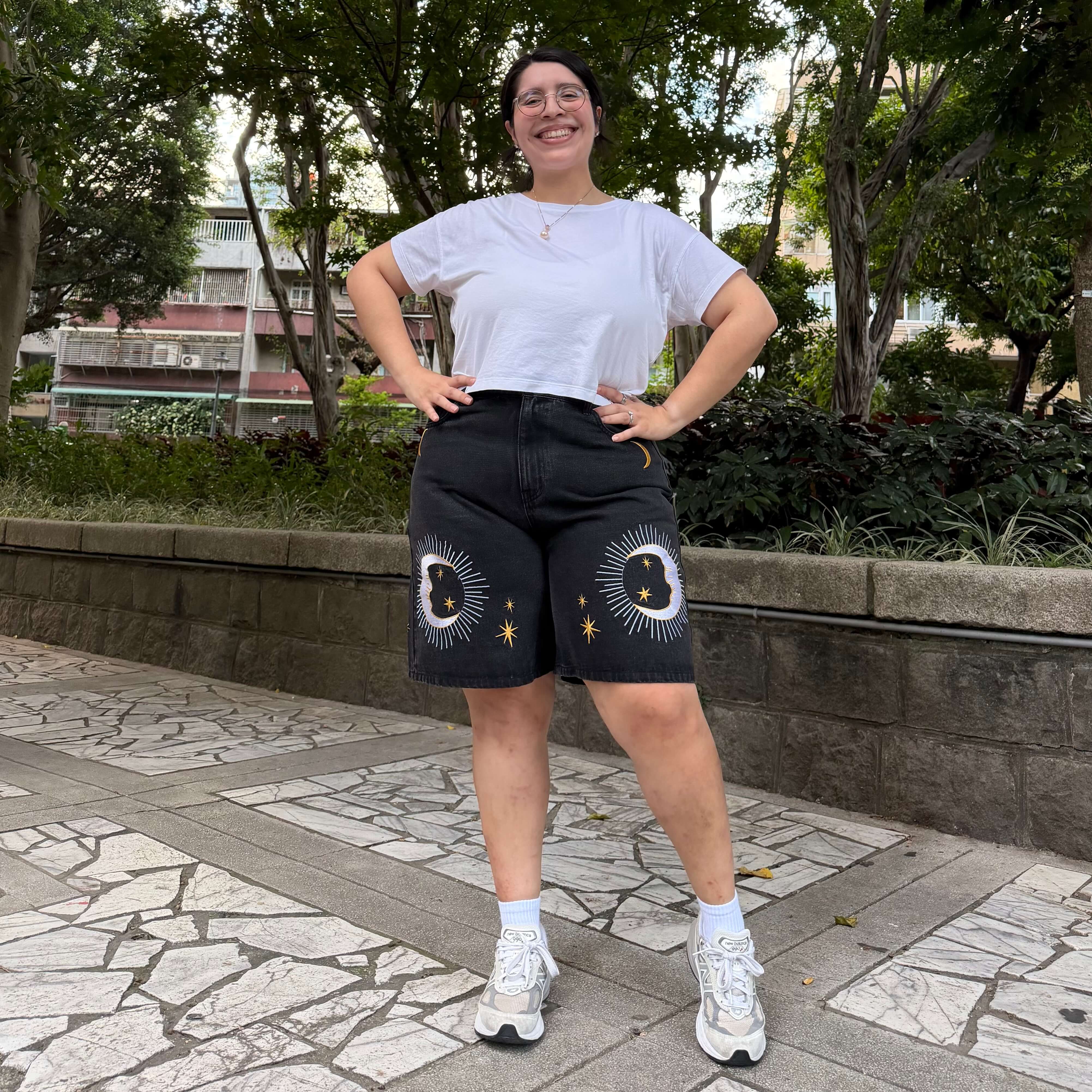 Celestial Denim Shorts - Black *Clearance Sale*