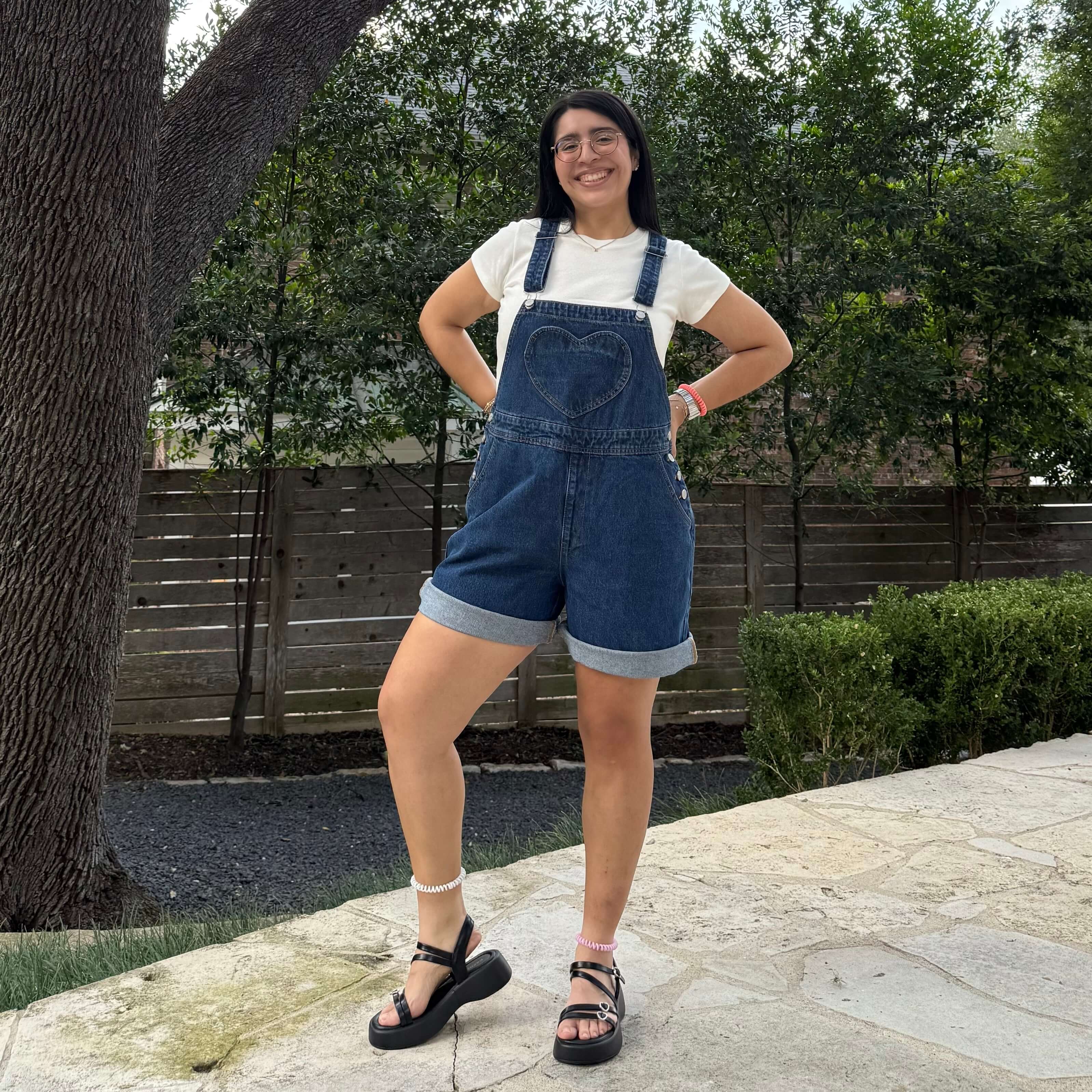 Denim Overall Shorts - Medium Wash *Clearance Sale*