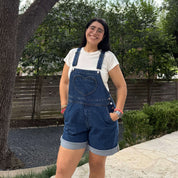 Denim Overall Shorts - Medium Wash *Clearance Sale*