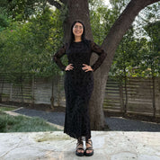 Long-Sleeve Muse Dress - Black Floral *Clearance Sale*