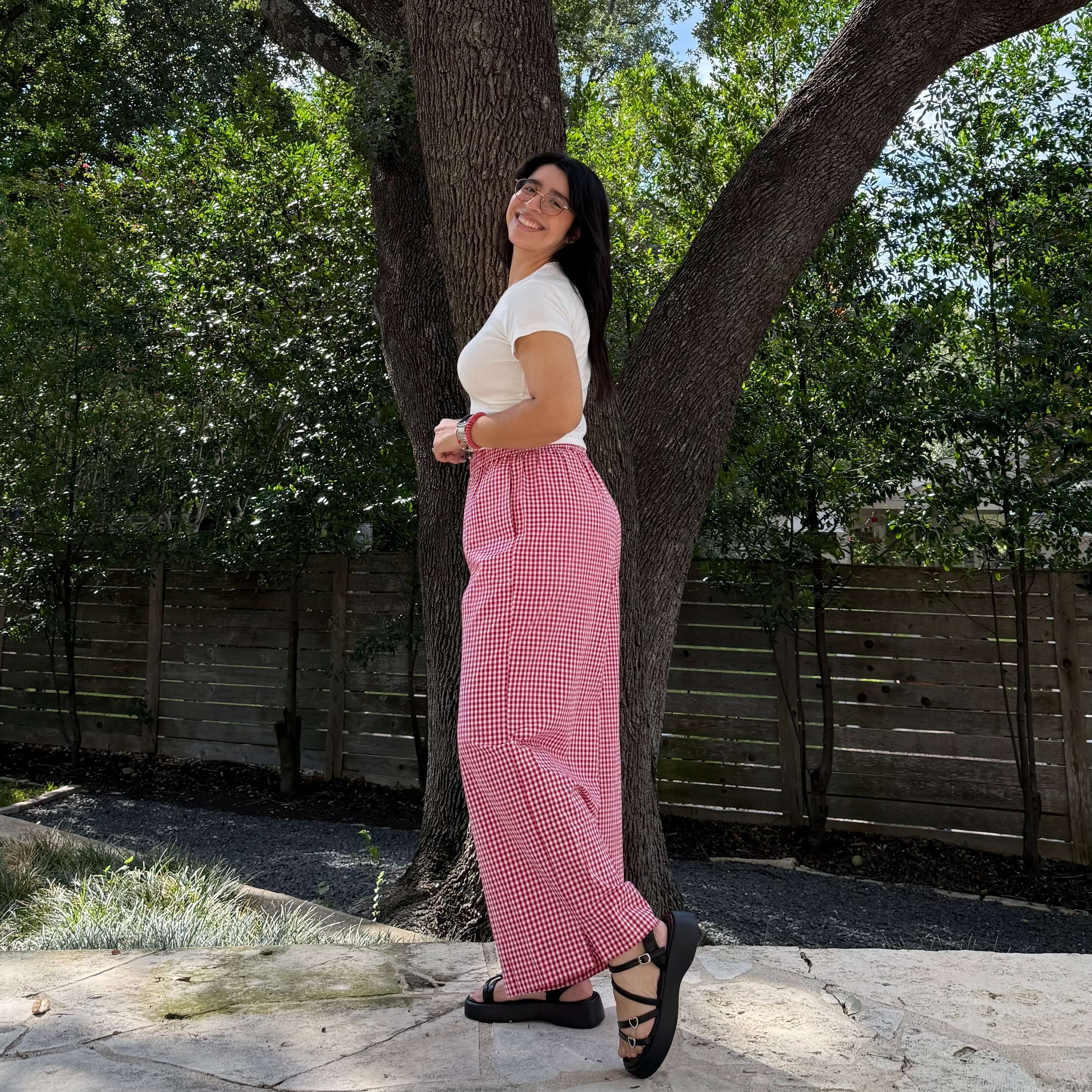 26" Inseam Picnic Pants - Red Gingham *Clearance Sale*