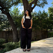 Linen Overalls - Black *Clearance Sale*
