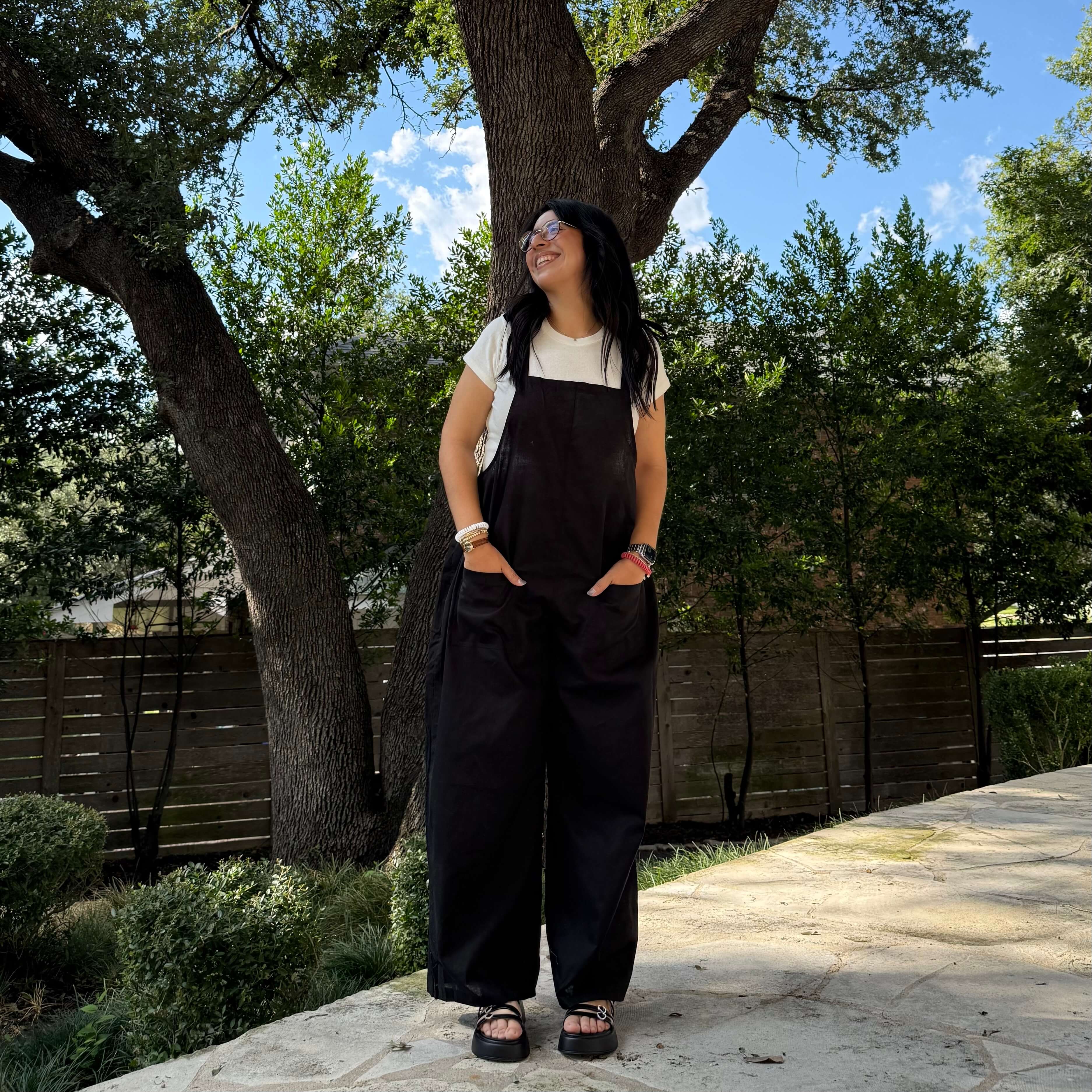 Linen Overalls - Black *Clearance Sale*