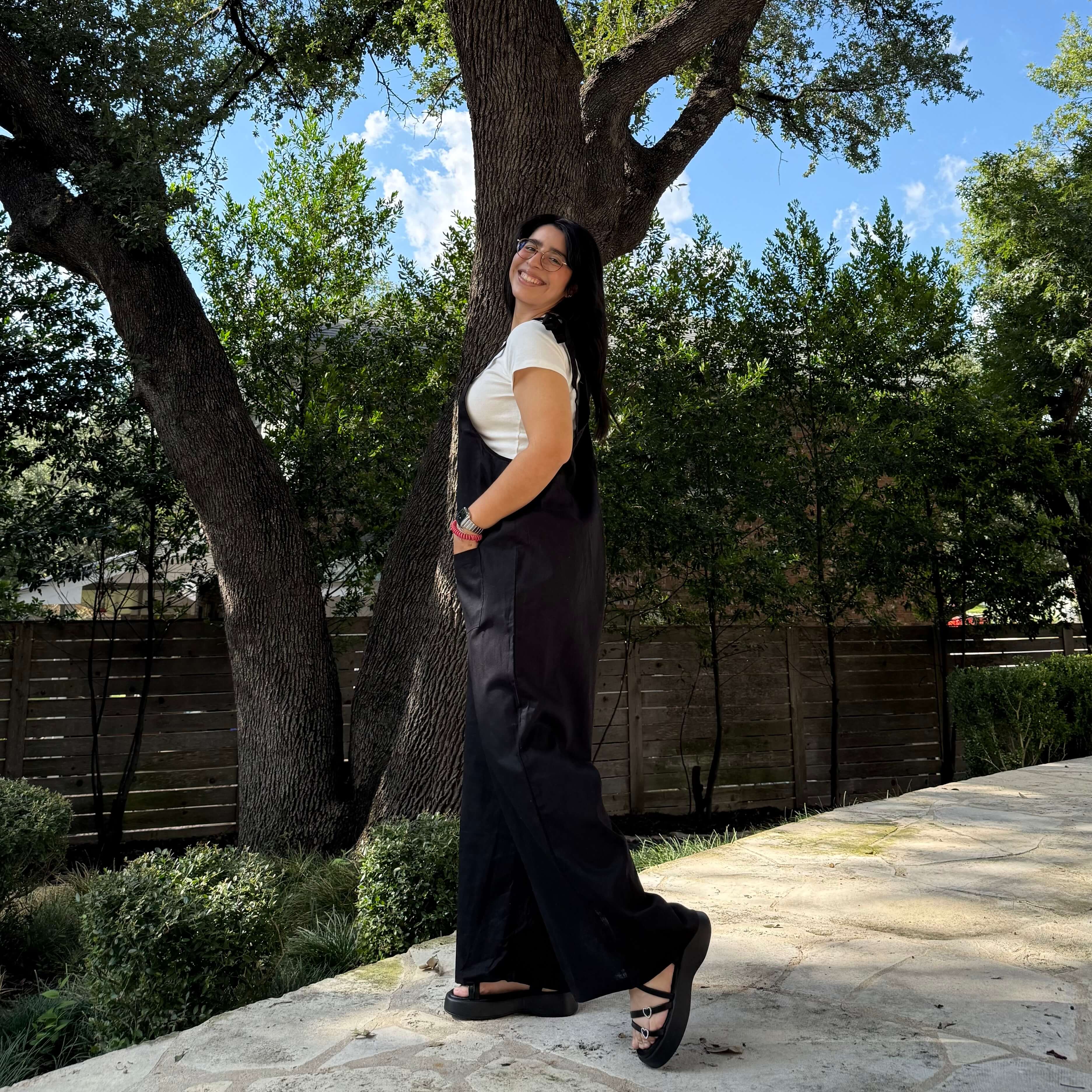 Linen Overalls - Black *Clearance Sale*