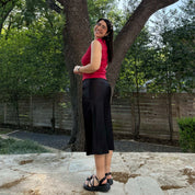 Satin Midi Skirt - Black *Clearance Sale*