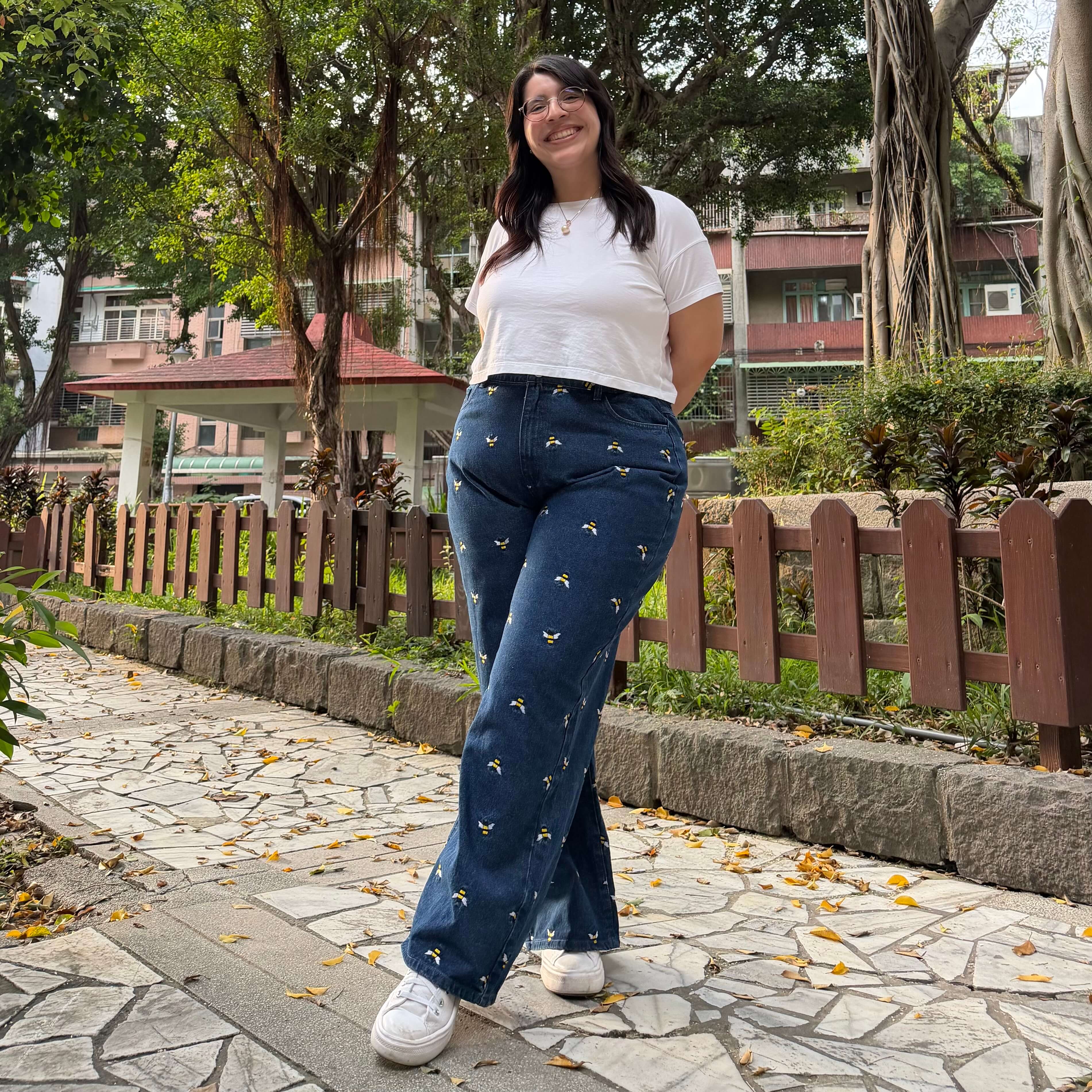 29" Inseam Jeans - Medium Wash with Bees *Clearance Sale*