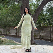 Long-Sleeve Flora Dress - Green *Clearance Sale*
