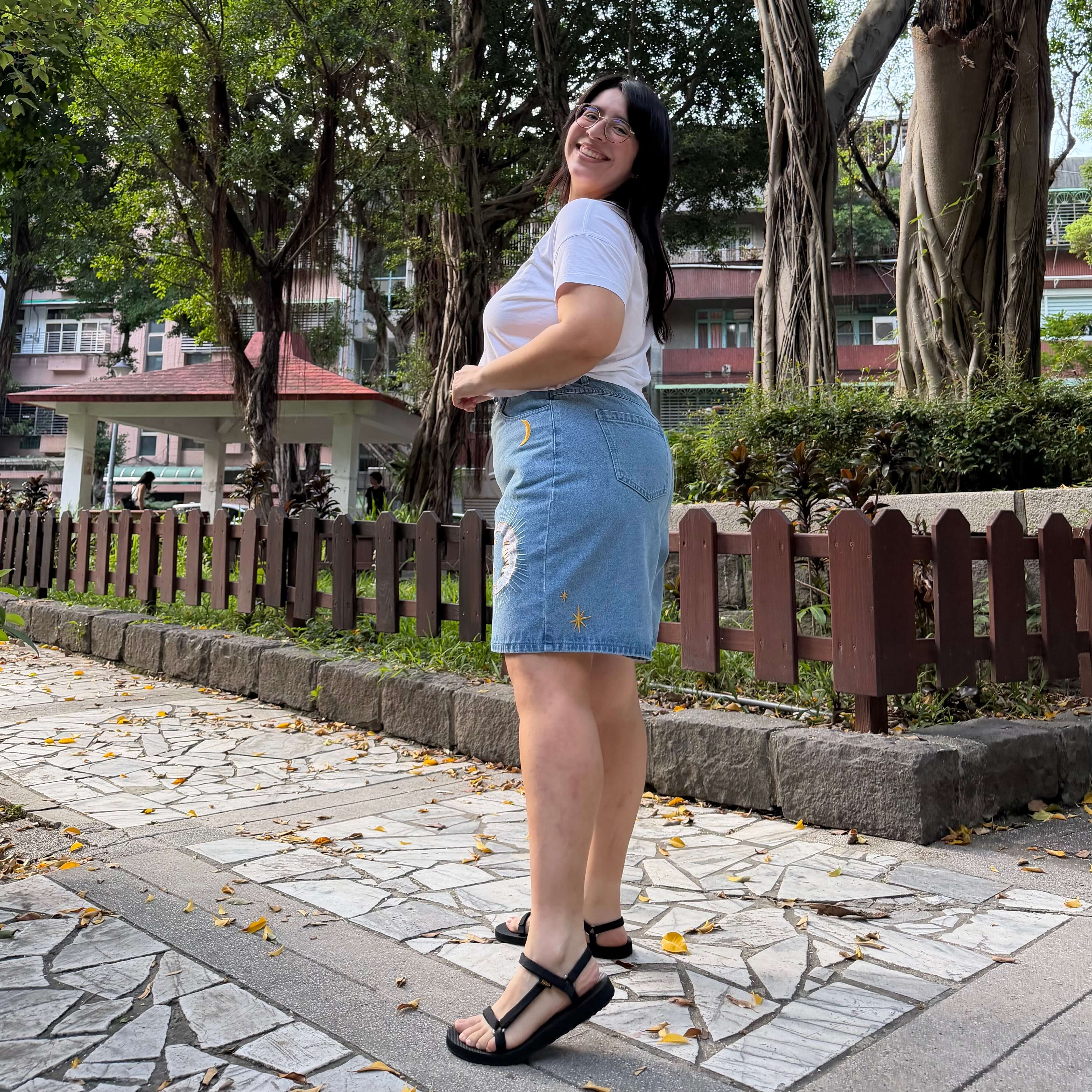Celestial Denim Shorts - Light Wash