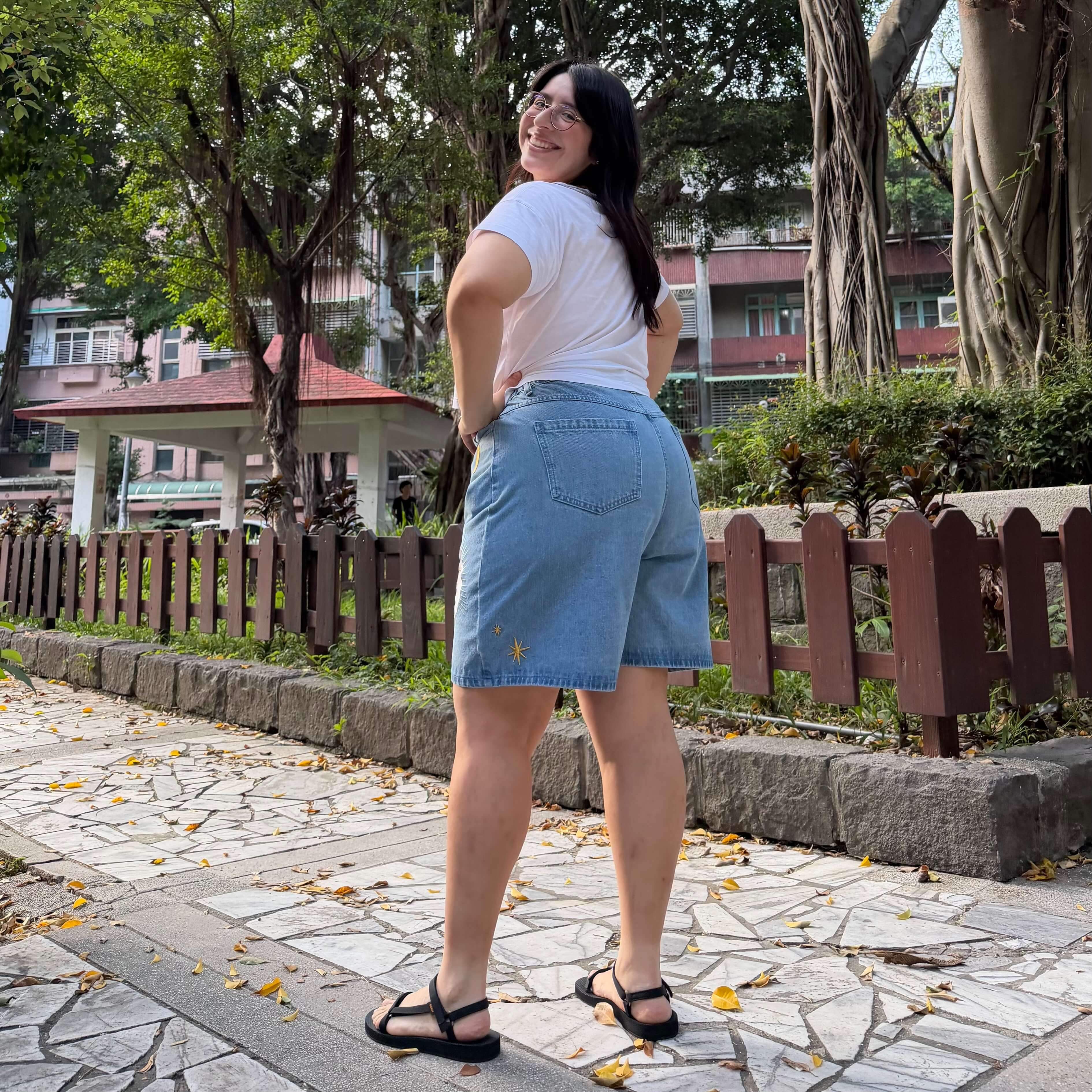 Celestial Denim Shorts - Light Wash