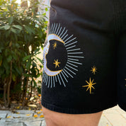 Celestial Denim Shorts - Black *Clearance Sale*