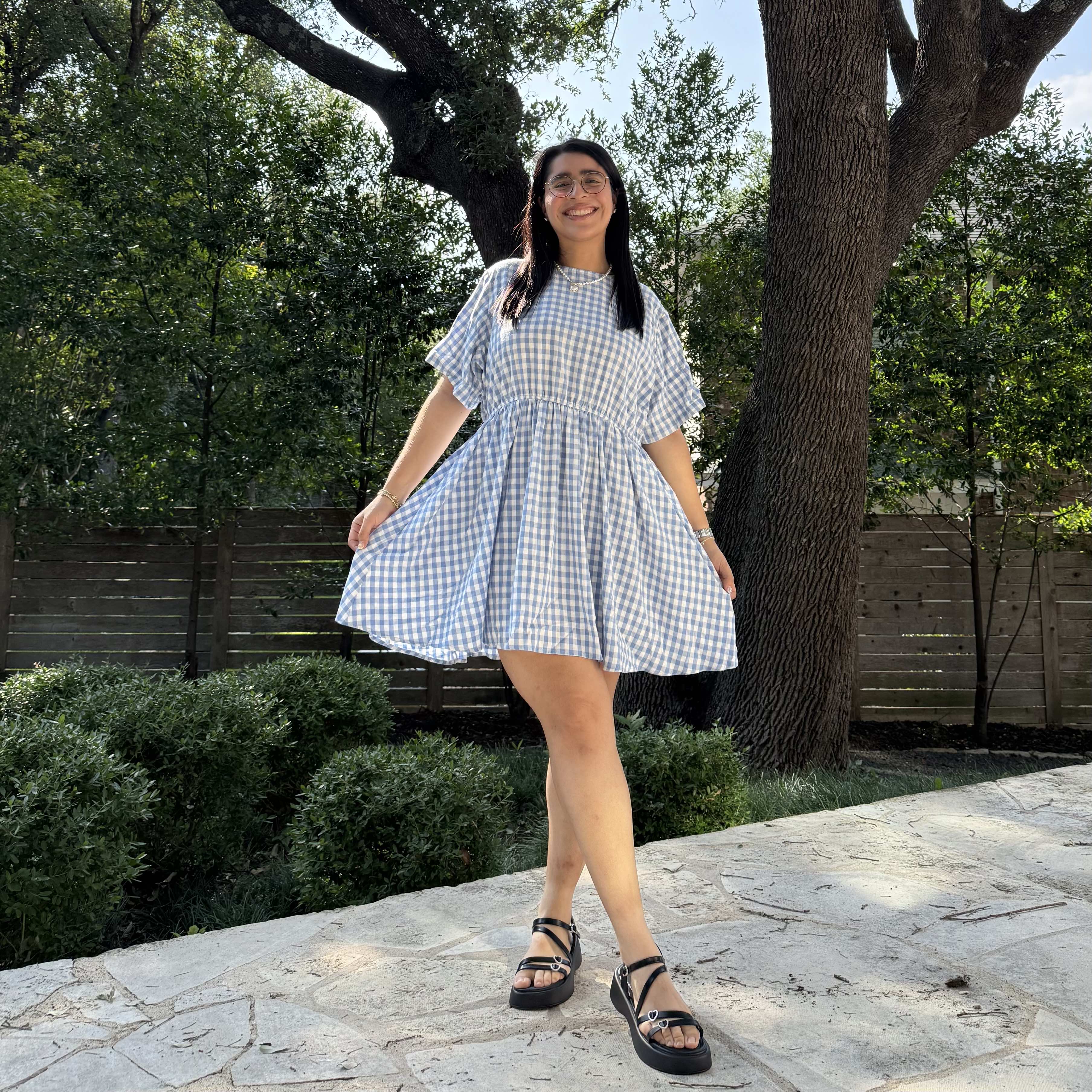 Gingham Dress - Sky *Clearance Sale*