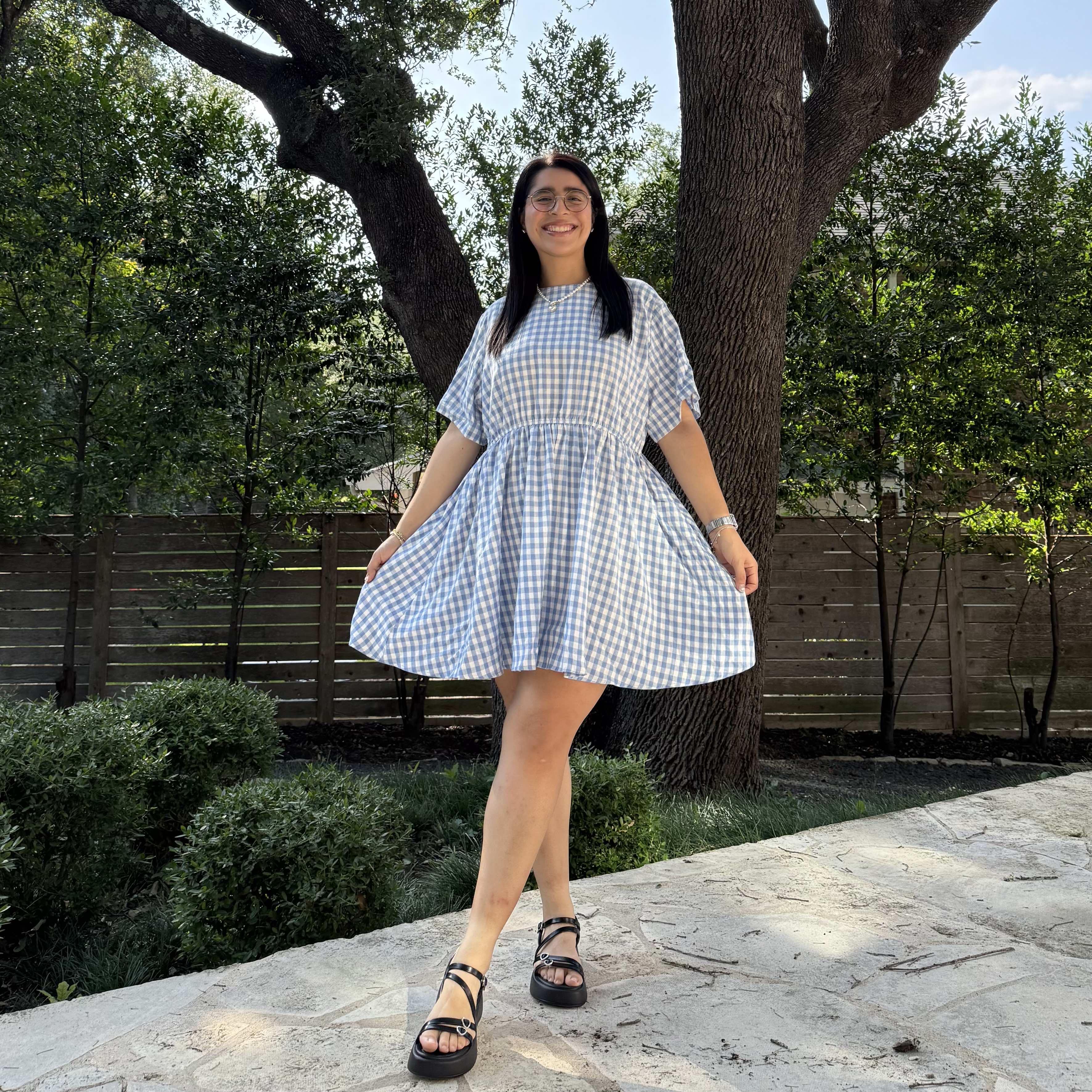 Gingham Dress - Sky *Clearance Sale*