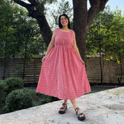 Sleeveless Midi Dress - Tomato *Clearance Sale*